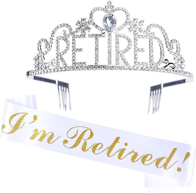 Retirement Sash and Tiara Set for a Fun Retirement Party Celebration