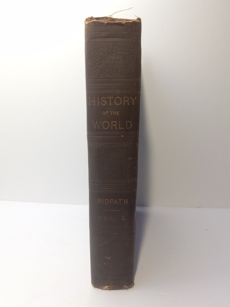 Antique 1901 Ridpaths History of the World Vol 1 Leather Bound with Maps Book C53  