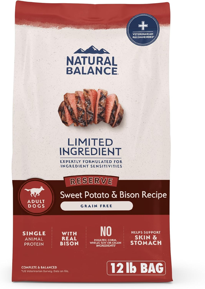 Limited Ingredient Adult Grain-Free Dry Dog Food, Sweet Potato & Bison Recipe