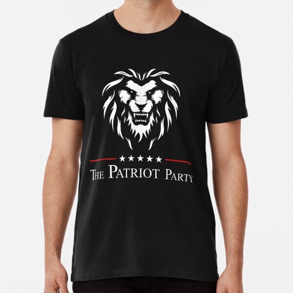 The Patriot Party Lion Head Political Statement Made in USA T-Shirt S-5XL