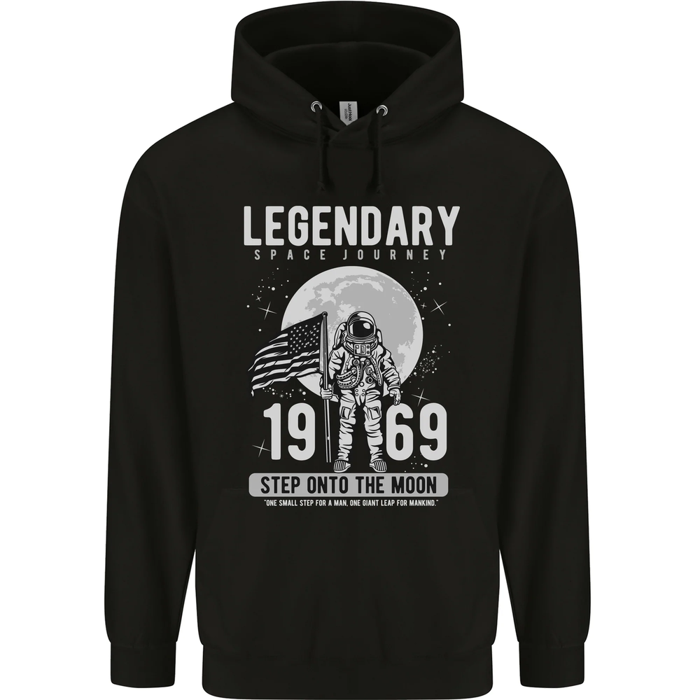 Legendary Space USA Moon Landing Astronaut Hombre 80% Algodón Sudadera con Capucha