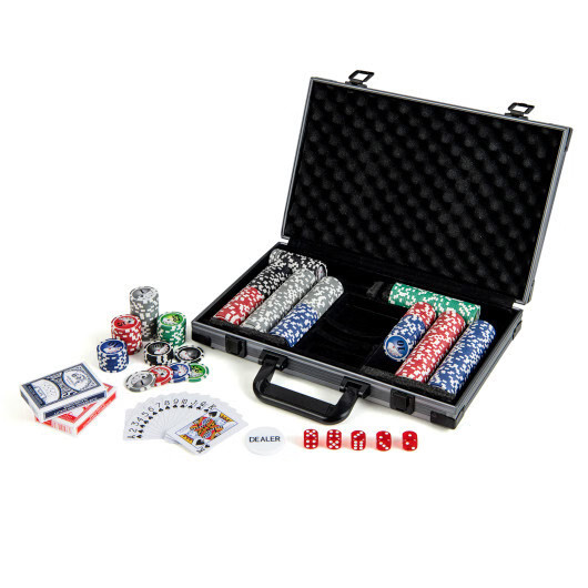 Texas Holdem Poker Chip Set Casino Poker Chips with 400 Pieces Chips-Black - Col