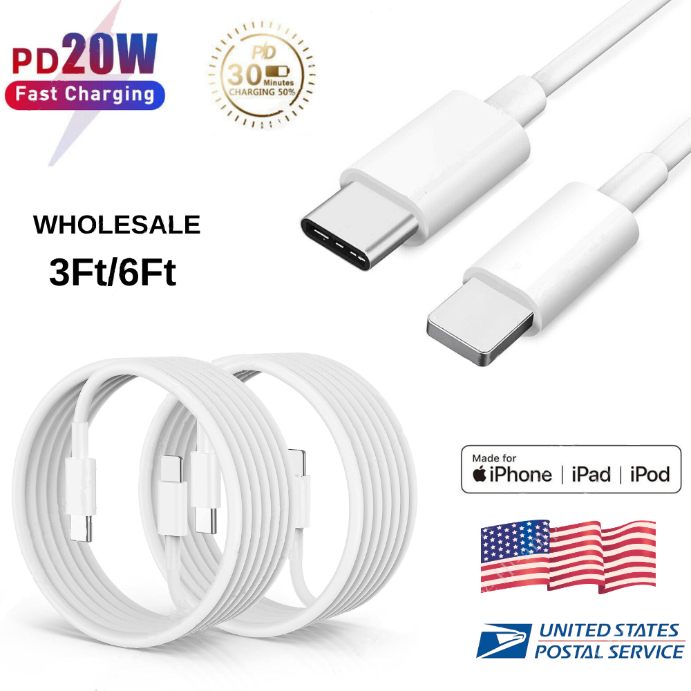 Lot 20W USB Type-C Fast Charger PD Cord Data Cable For iPhone 14 13 12 Pro Max 8