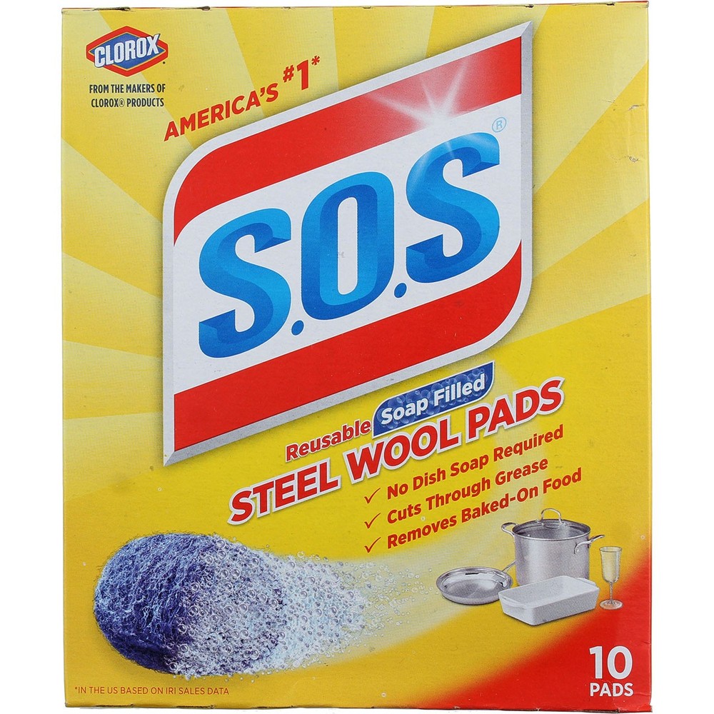 6 Pack S.O.S. Steel Wool Soap Pads 10 pads