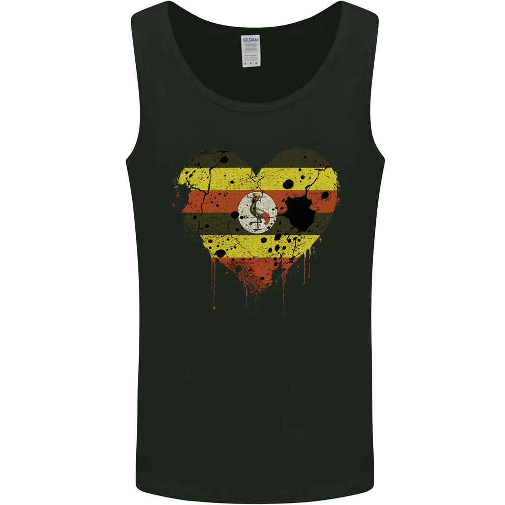 Love Uganda Flag Ugandan Day Football Mens Vest Tank Top