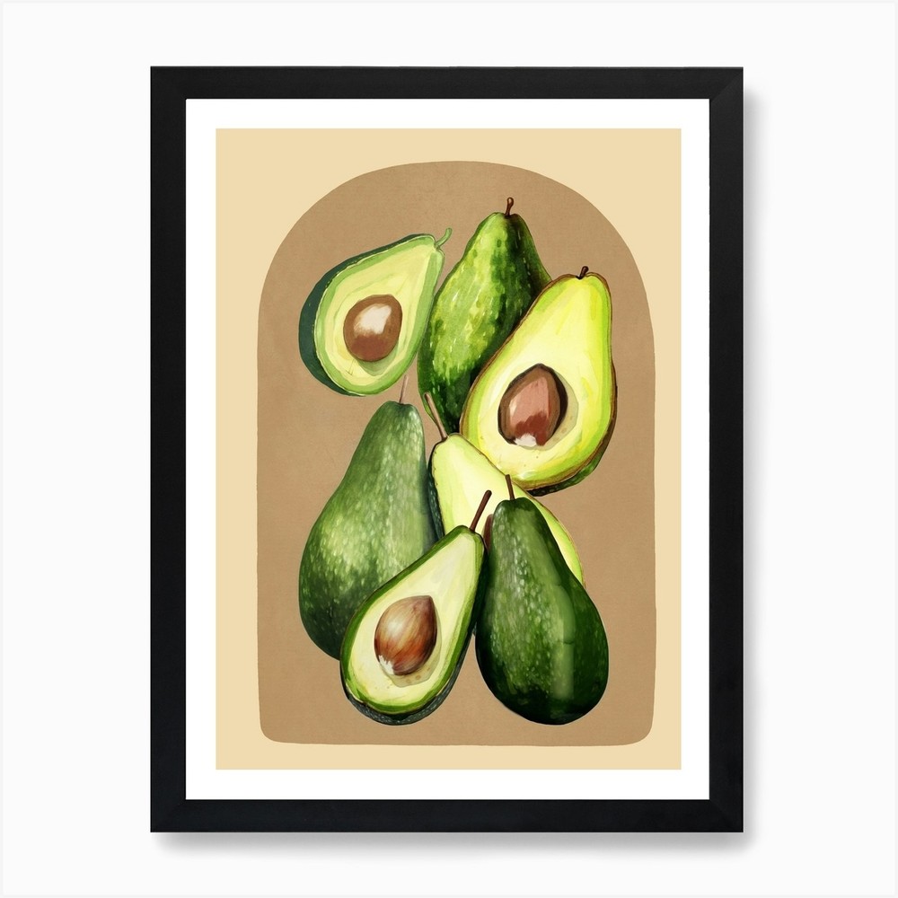 Avocado Watercolor Art 2 Art Print Framed Wall Art Poster Canvas Print Picture