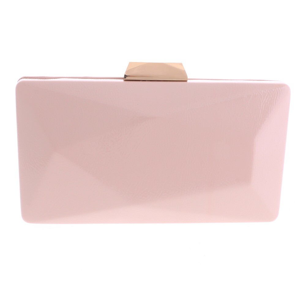 New Gold Metal Beige Leatherette Clutch Evening Bag WLY083-BGE