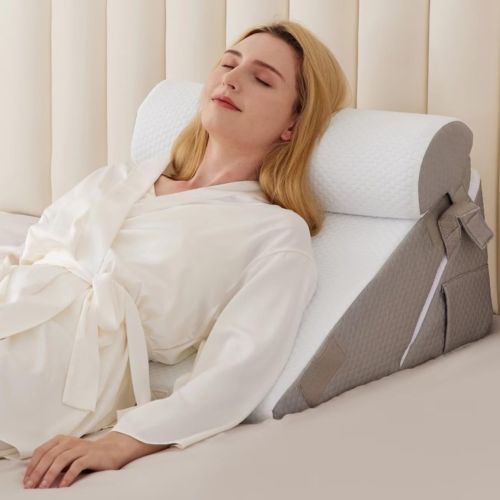 3PCS Wedge Pillow Set for After Surgery, Wedge Pillow for Acid Reflux , Bed W...