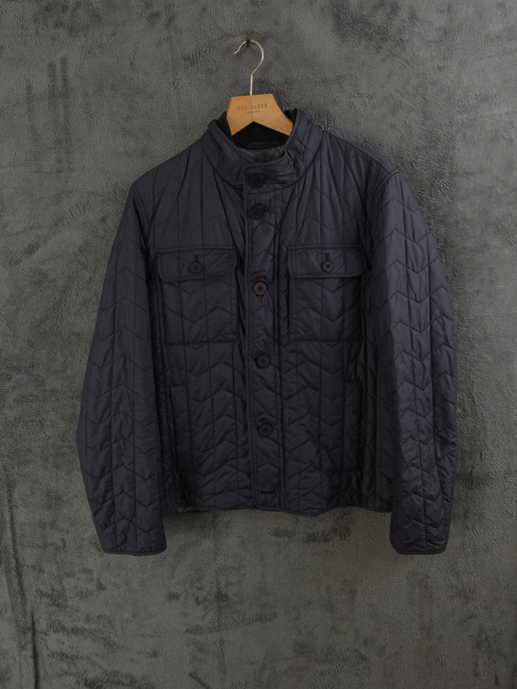 Hugo Boss Jacket Men Medium 40 Blue Camano Puffer Insulated Quilted Bomber Biker