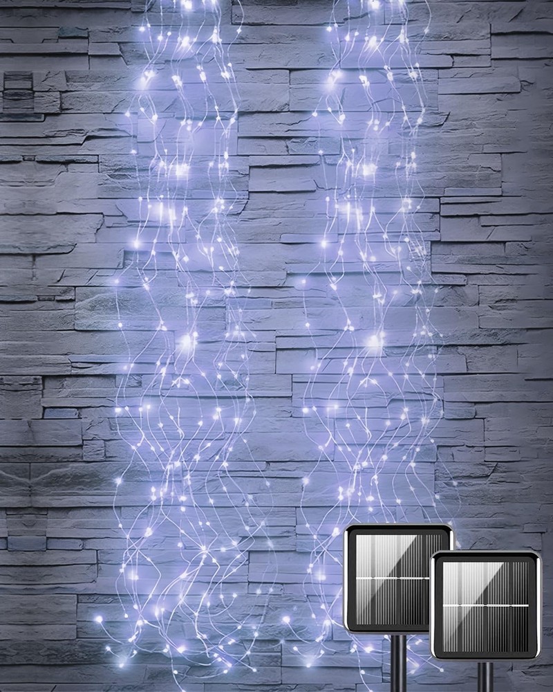 Outdoor Solar Fairy Lights 2 Pack 250 LED Waterproof String Lights for Garden Patio Yard