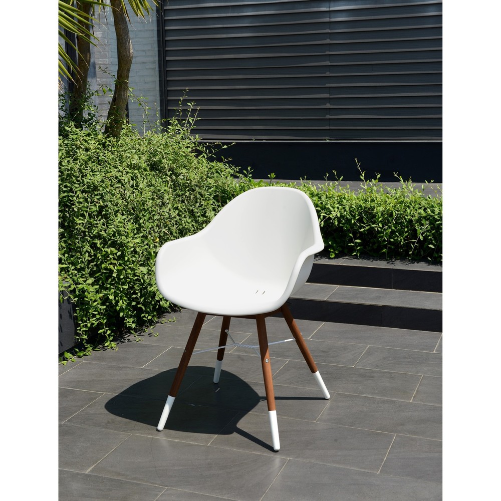 Amazonia Hawaii White 4-Piece Outdoor Dining Chair Set for Patio