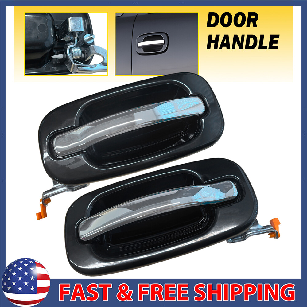 Chrome Black Exterior Door Handle Set for Silverado Pickup Truck Left & Right