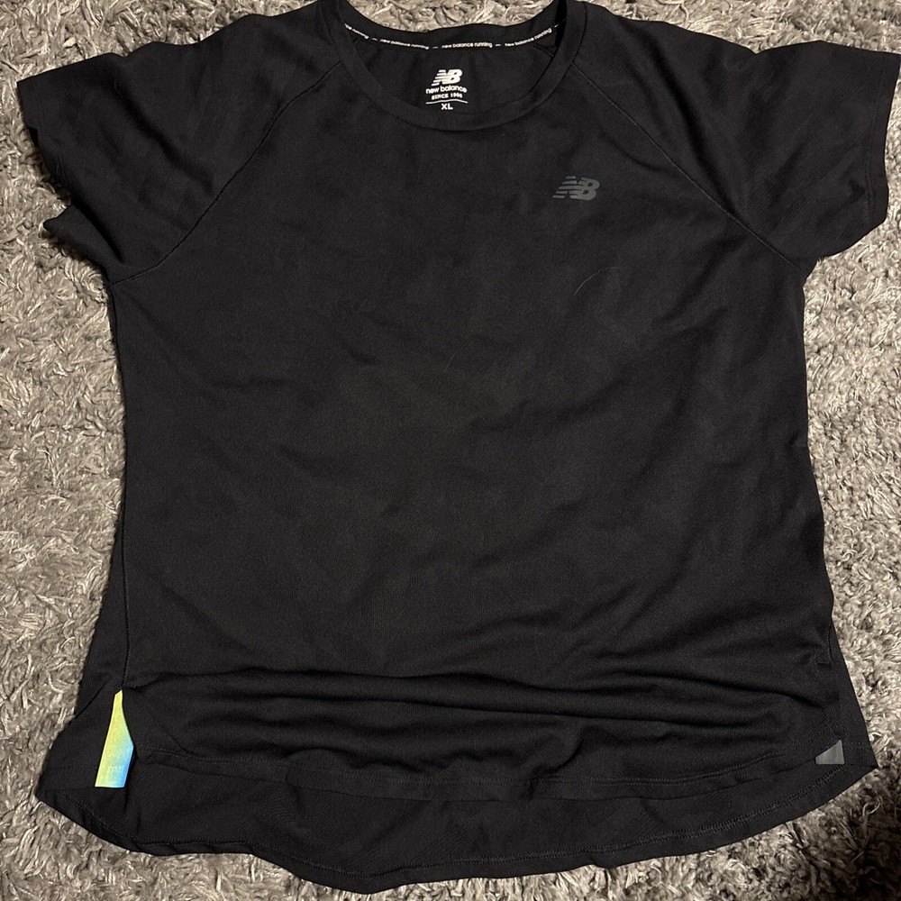 New Balance running shirt t-shirt black with reflective material, lightweight XL