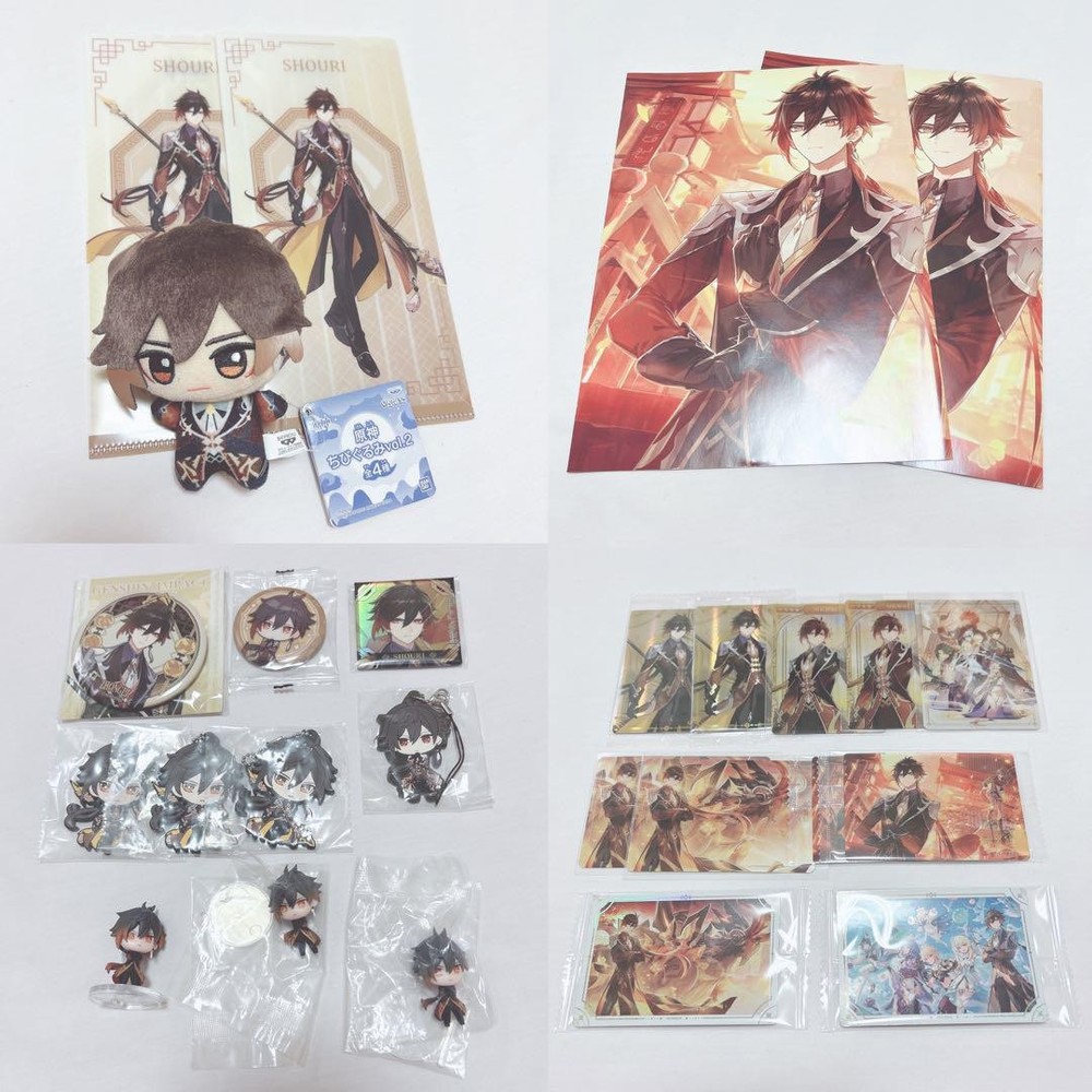 Genshin Goods Lot of set Zhongli Tartaglia Venti Raiden Shogun Paimon Card Badge