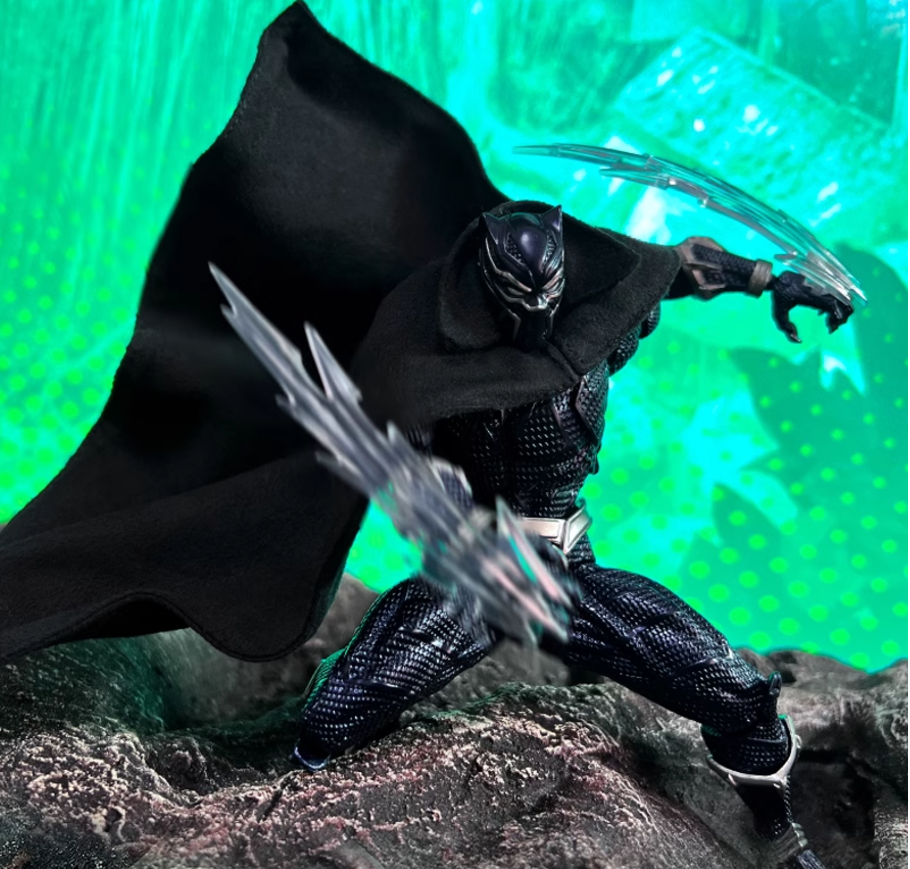 1/12 Black Wired Cape Custom Cloak for 6