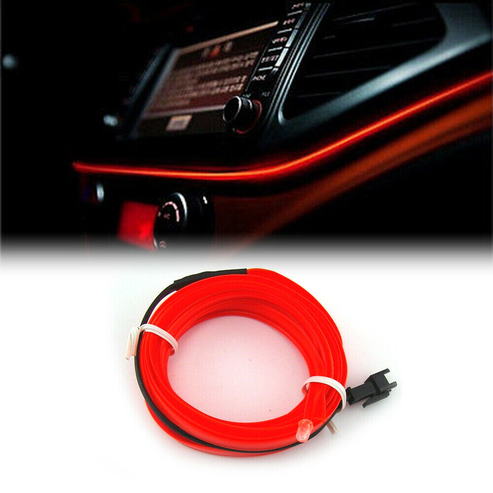 Red EL LED Glow Neon Strip Light for Vehicle Interior Atmosphere Decoration Belt