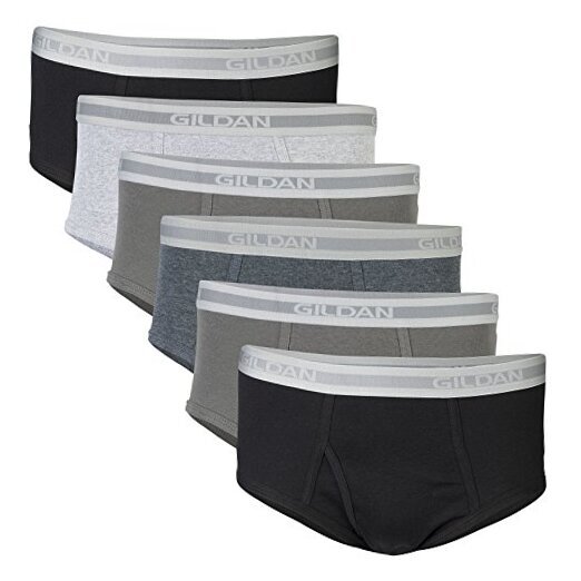 Mens Brief Underwear Multipack Large 6 Grey/Black (6 Pack)