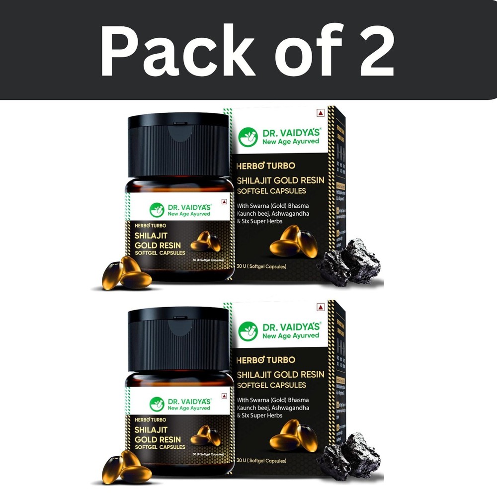 Dr. Vaidyas Shilajit Resin Softgels for Stamina and Strength Boost 60 Caps