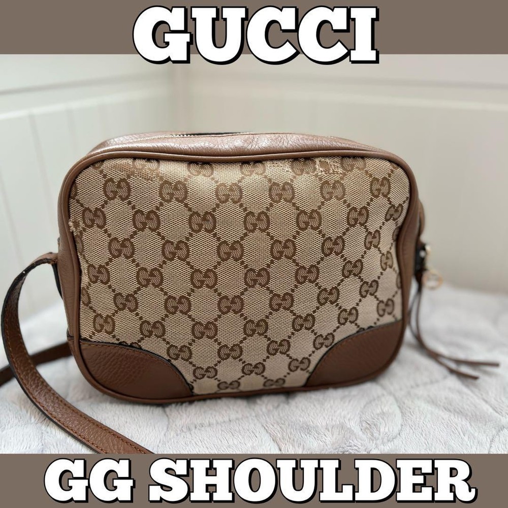 GUCCI GG Interlocking Canvas Shoulder Bag Beige 449413 213317 AuthenticGenF0310552
