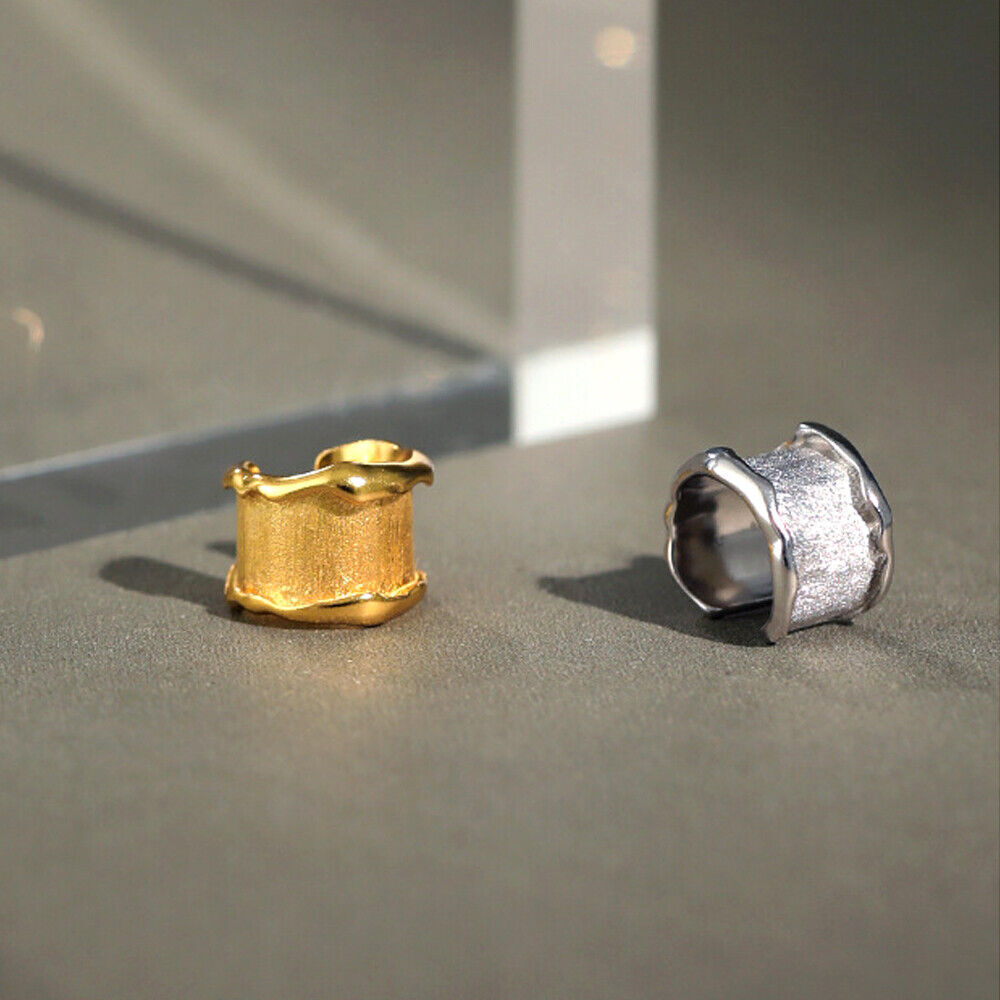 Women Ear Cuff Sterling Silver Wide Band Band Clip-on Earring A1597