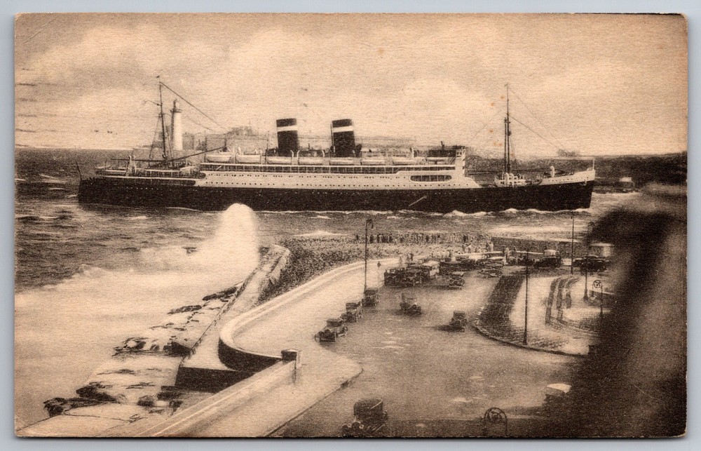 Vintage Cruise Ship Ocean Liner California Havana Harbor Postcard Z12