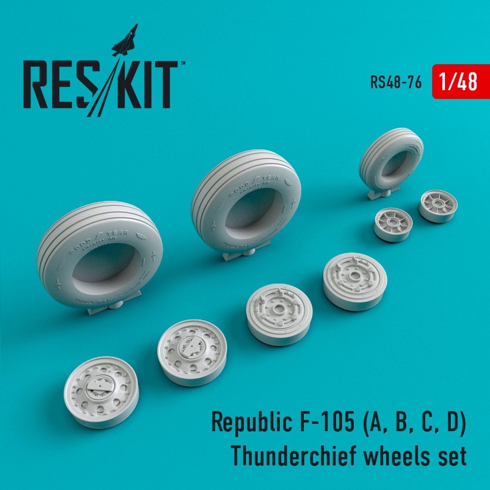 Republic F-105 (A,B,C,D) Thunderchief Wheels Set 1:48 ResKit RS48-0076