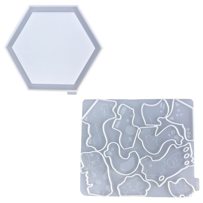 2Pcs Animal Charm Silicone Mold Set for Crafting Resin Figurines