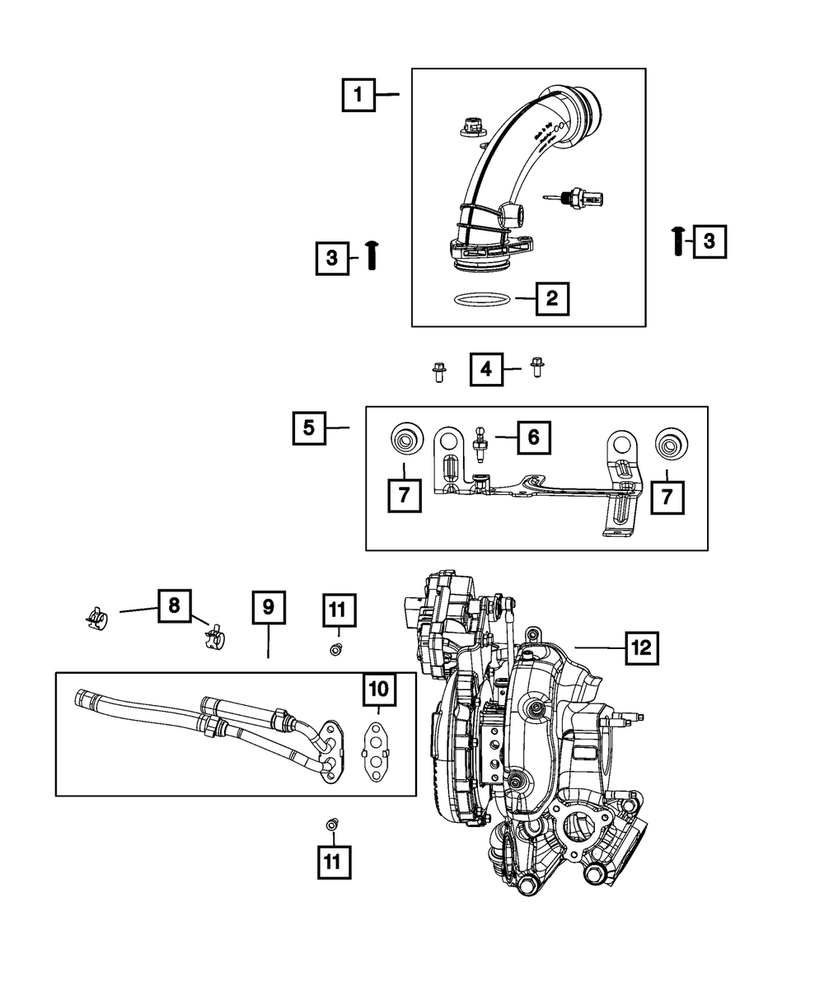 Genuine Mopar Turbocharger Air Cooler Hose 68490038AA