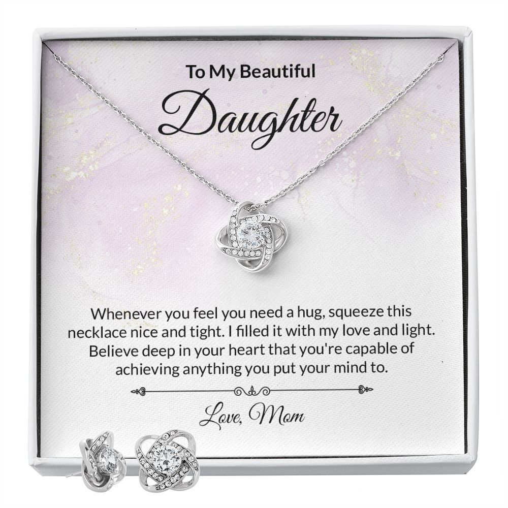 Daughter Knot Necklace and Earring Set