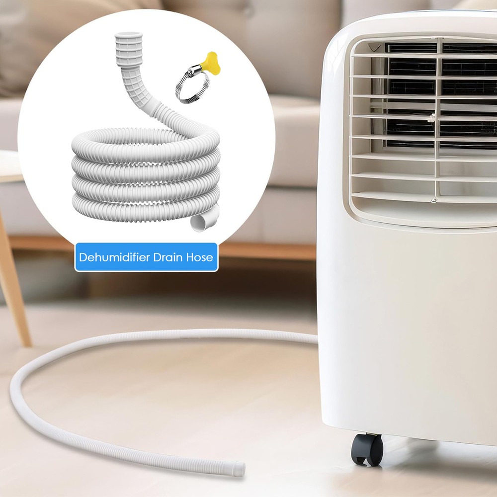 Dehumidifier Drain Hose Replacement Long AC Draining Pipe With Connect Clamp