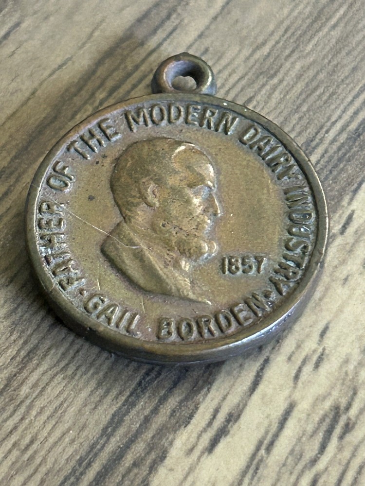 1957 Gail Borden's Second Hundred Years Borden Dairy Industry Pendant Token