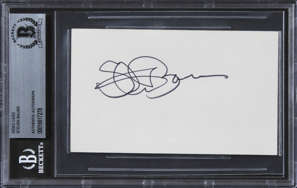 Steven Bauer Scarface Authentic Signed 3x5 Index Card Autographed BAS Slabbed