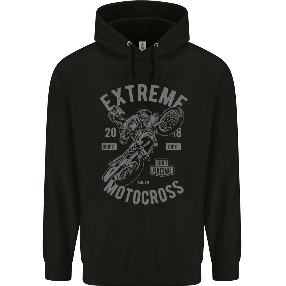 Extreme Motocross Motorbike Motox Mens 80% Cotton Hoodie