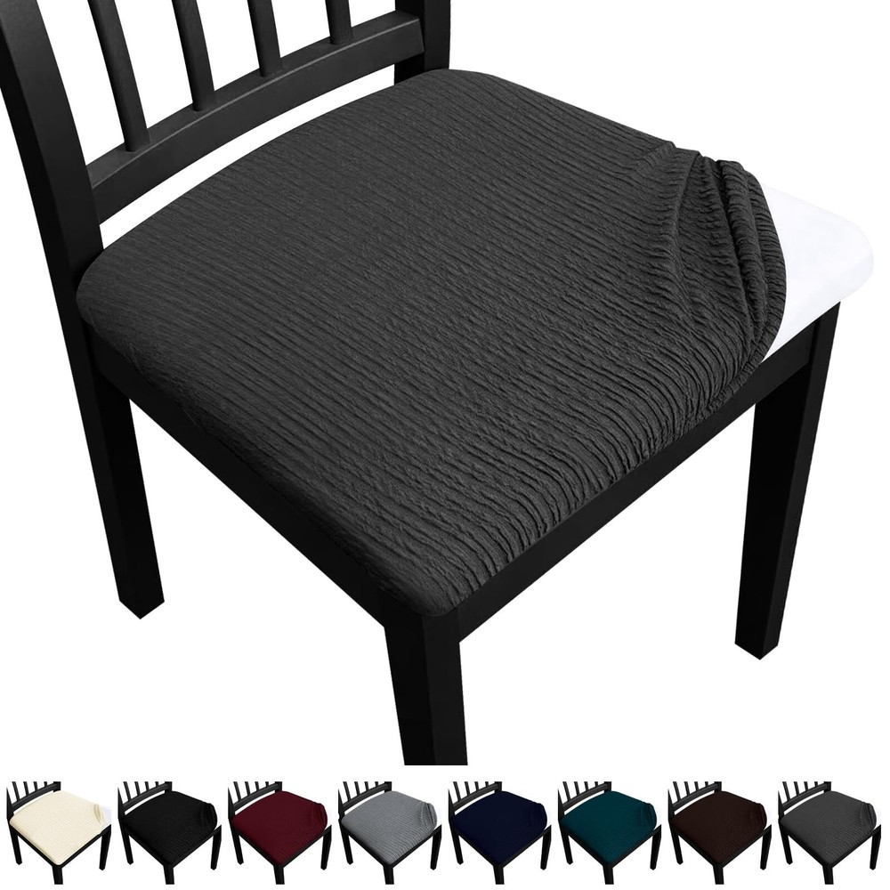 Washable Dining Chair Seat Covers Set of 4 6 8 Removable Kitchen Slipcovers