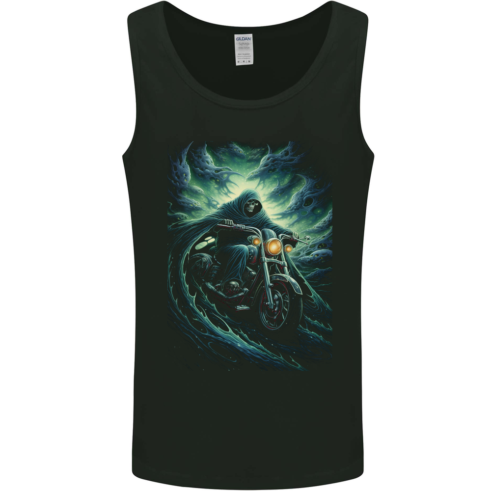 Skull Biker Motorcycle Motorbike Grim Reaper 17 Mens Vest Tank Top