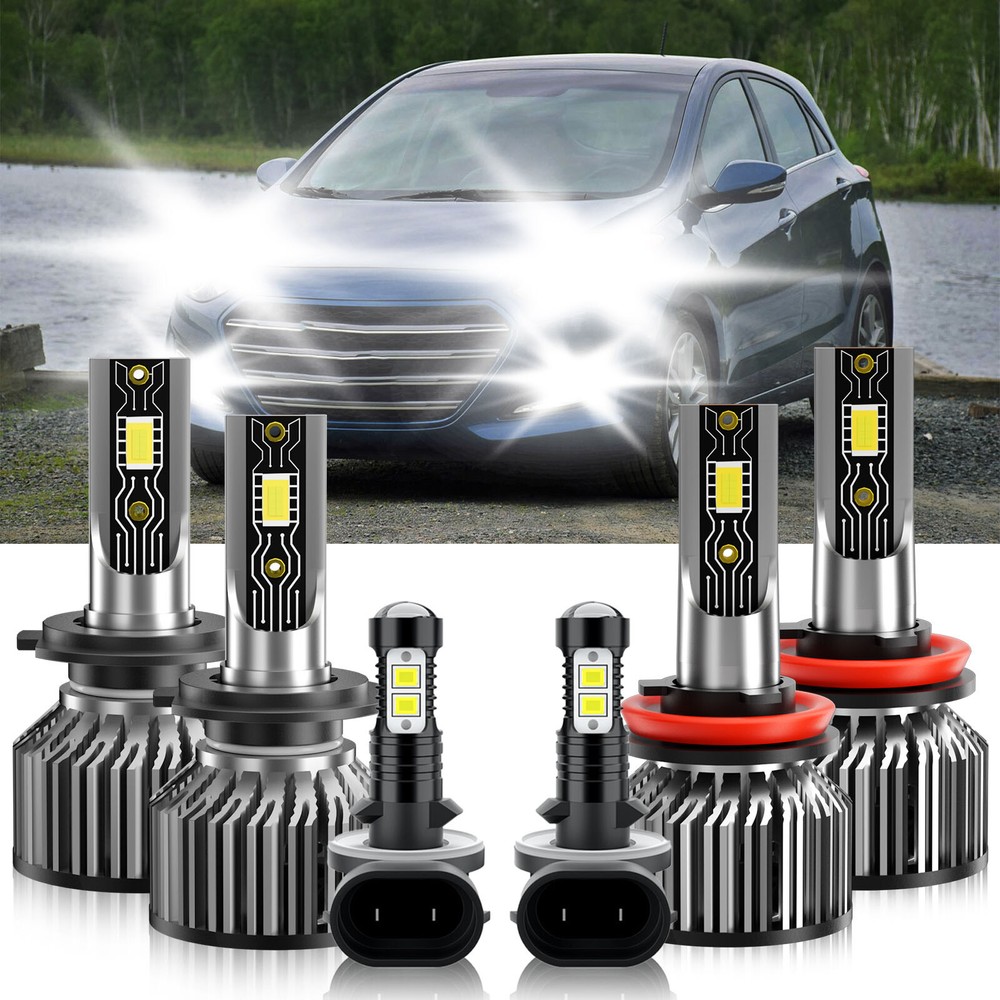 2013-2017 Hyundai Elantra GT LED Headlight & Fog Light Kit 6500K Bright White