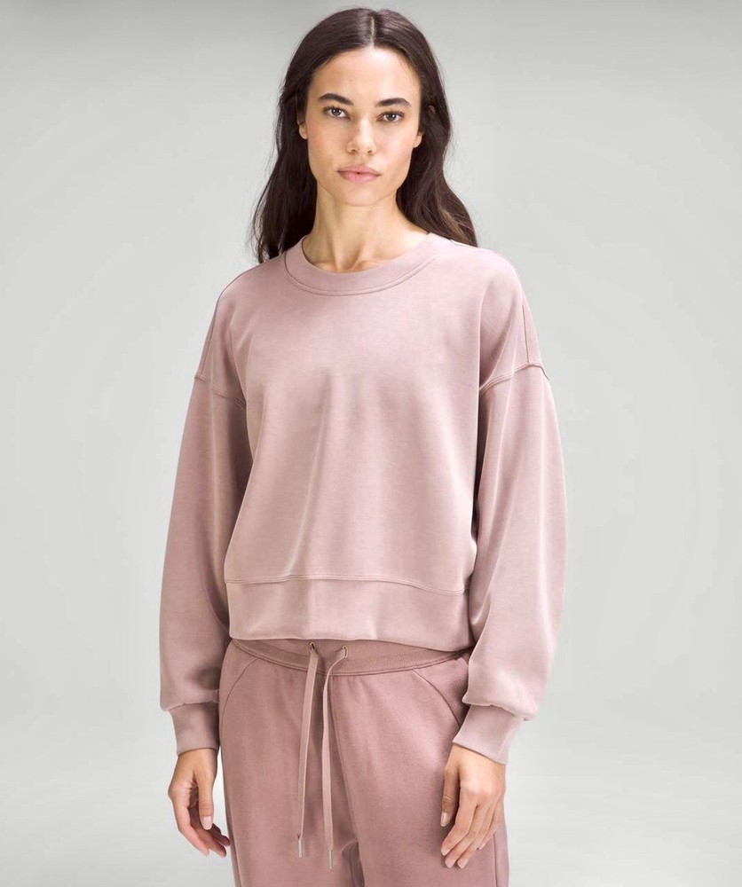 Lululemon Softstreme Oversized Cropped Crew Top Dusty Pink Size 4