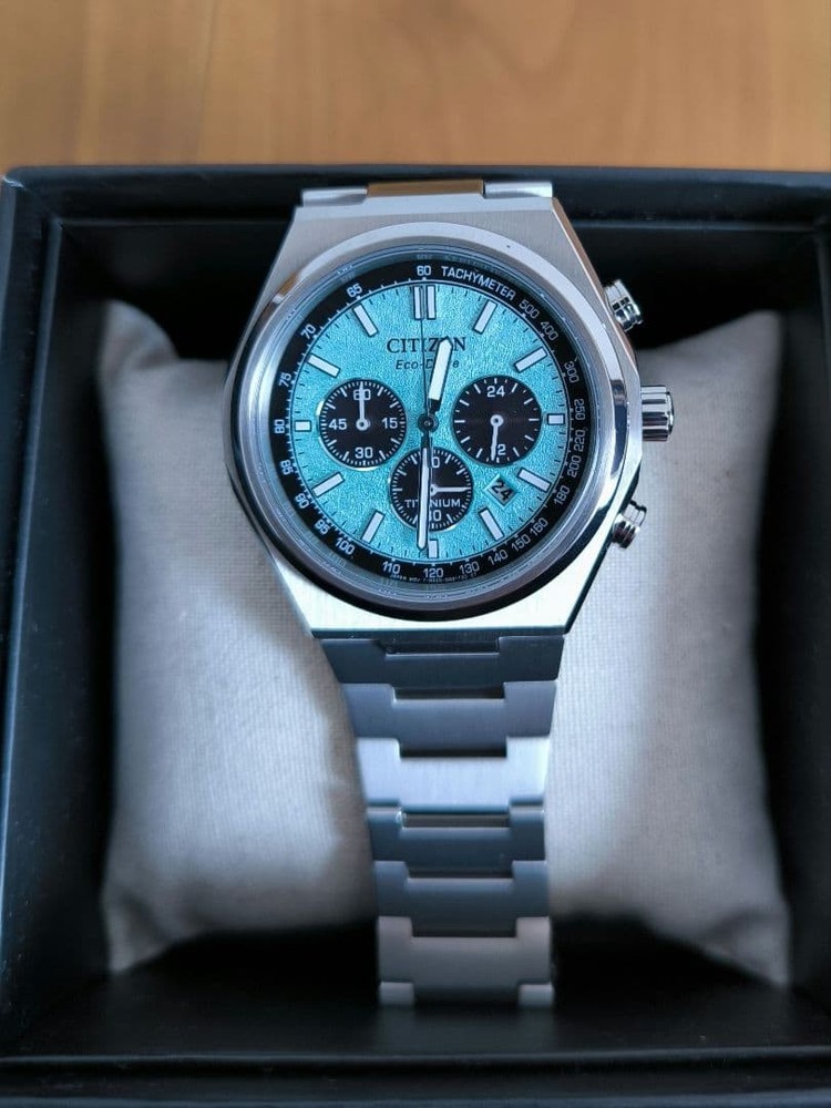 Citizen Zenshin Turquoise Blue Titanium Eco Drive Overseas Edition Limited