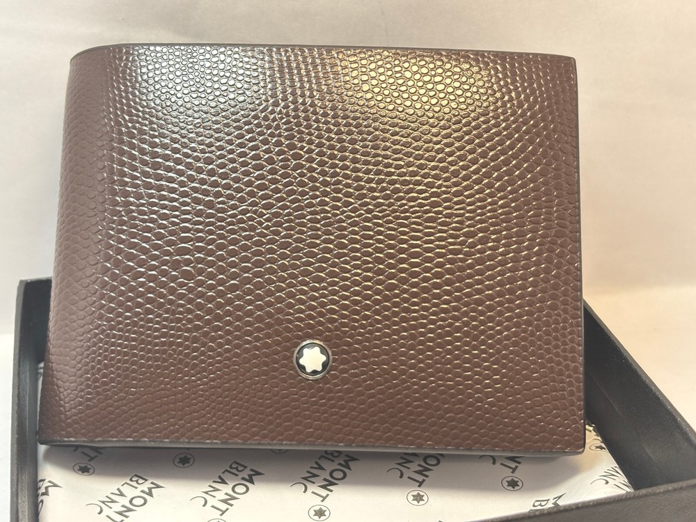 Awesome MontBlanc Billfold Wallet  Soft Grain Brown Color Leather Men Card