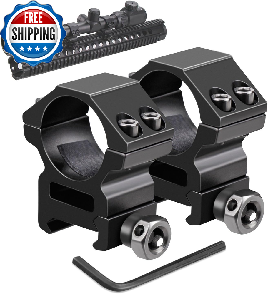 Medium Profile Rifle Scope Rings for Picatinny Weaver Rail 1 Inch Mounts
