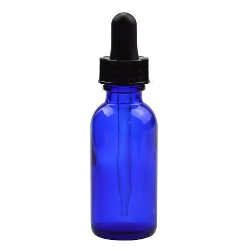 1/2oz Cobalt Blue Glass Bottle with Black Dropper - Choose Your Quantity