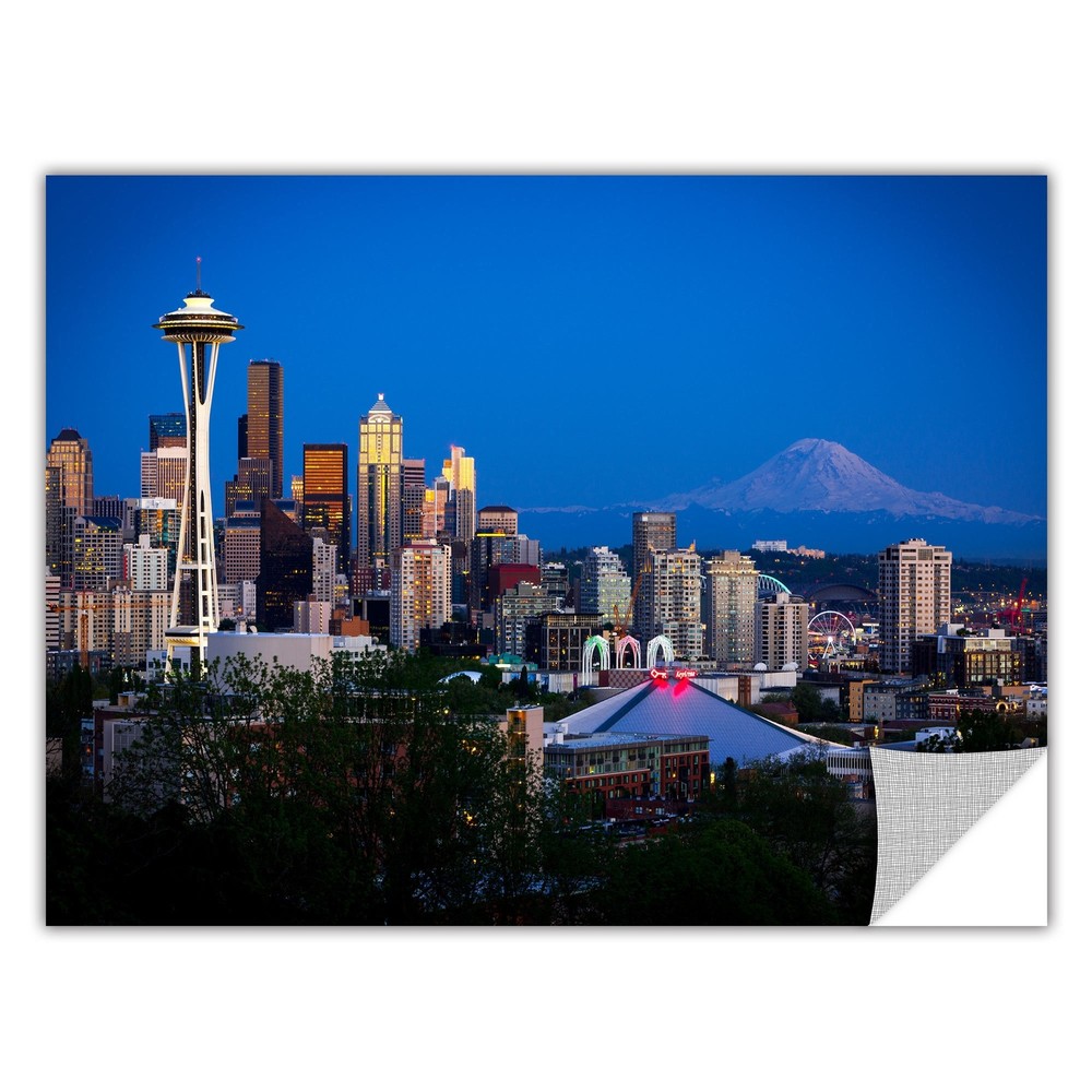ArtApeelz Cody York 'Seattle and Mt. Rainier' Removable wall  Small