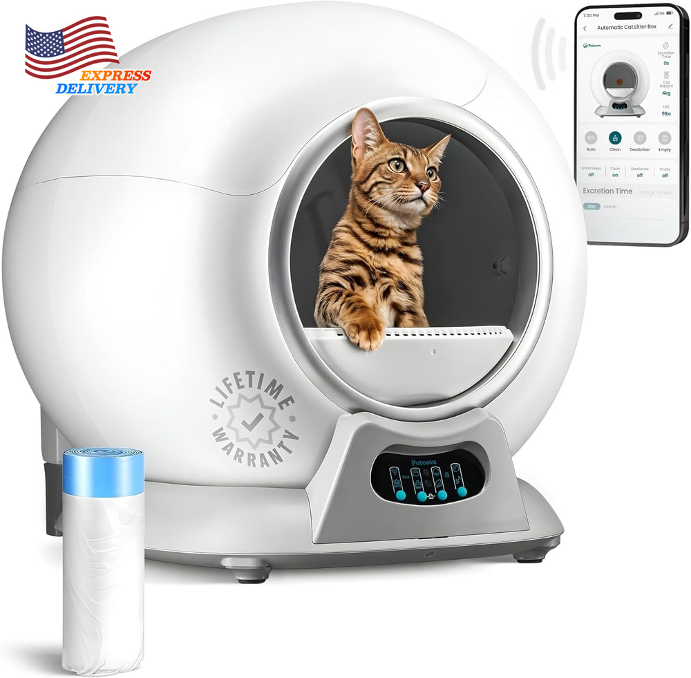 Self Cleaning Automatic Litter Box for Multi Cat XL Capacity Quiet Operation