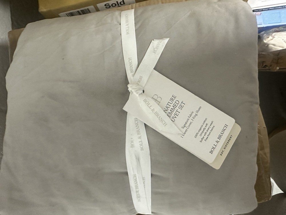 Boll & Branch Signature Hemmed Duvet Set King/Cal King, Pewter