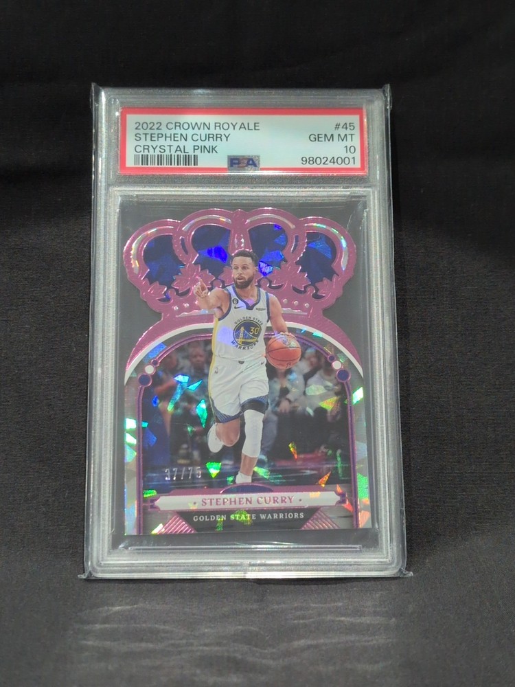 2022 Panini Crown Royale Stephen Curry Chrystal Pink /75 PSA 10