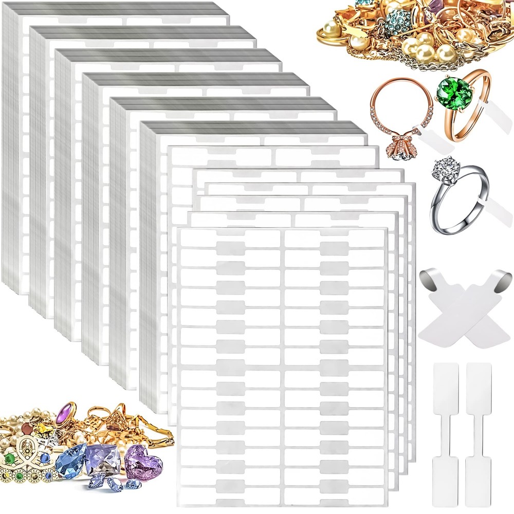 2000 Pcs Blank Jewelry Price Tags Jewelry Stickers Necklace Ring Display Labels