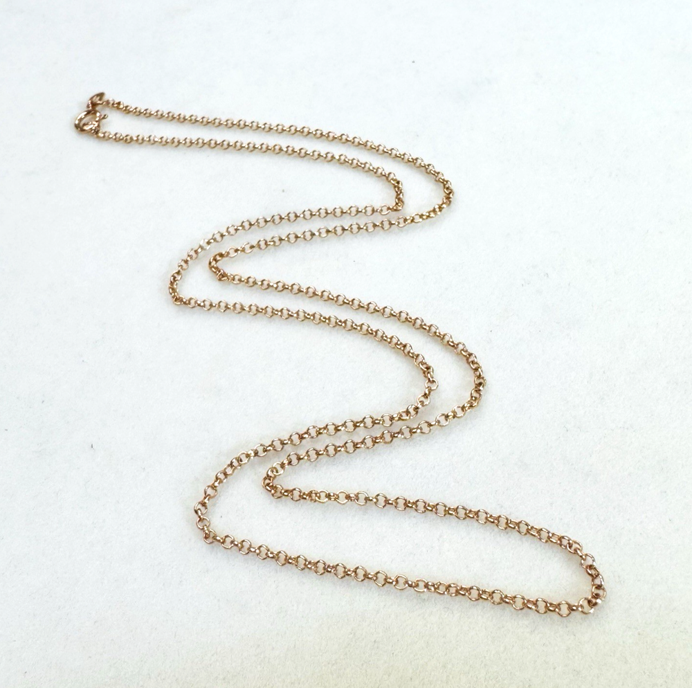 18” Solid 10K Rose Gold Rolo Chain Necklace 1.2mm