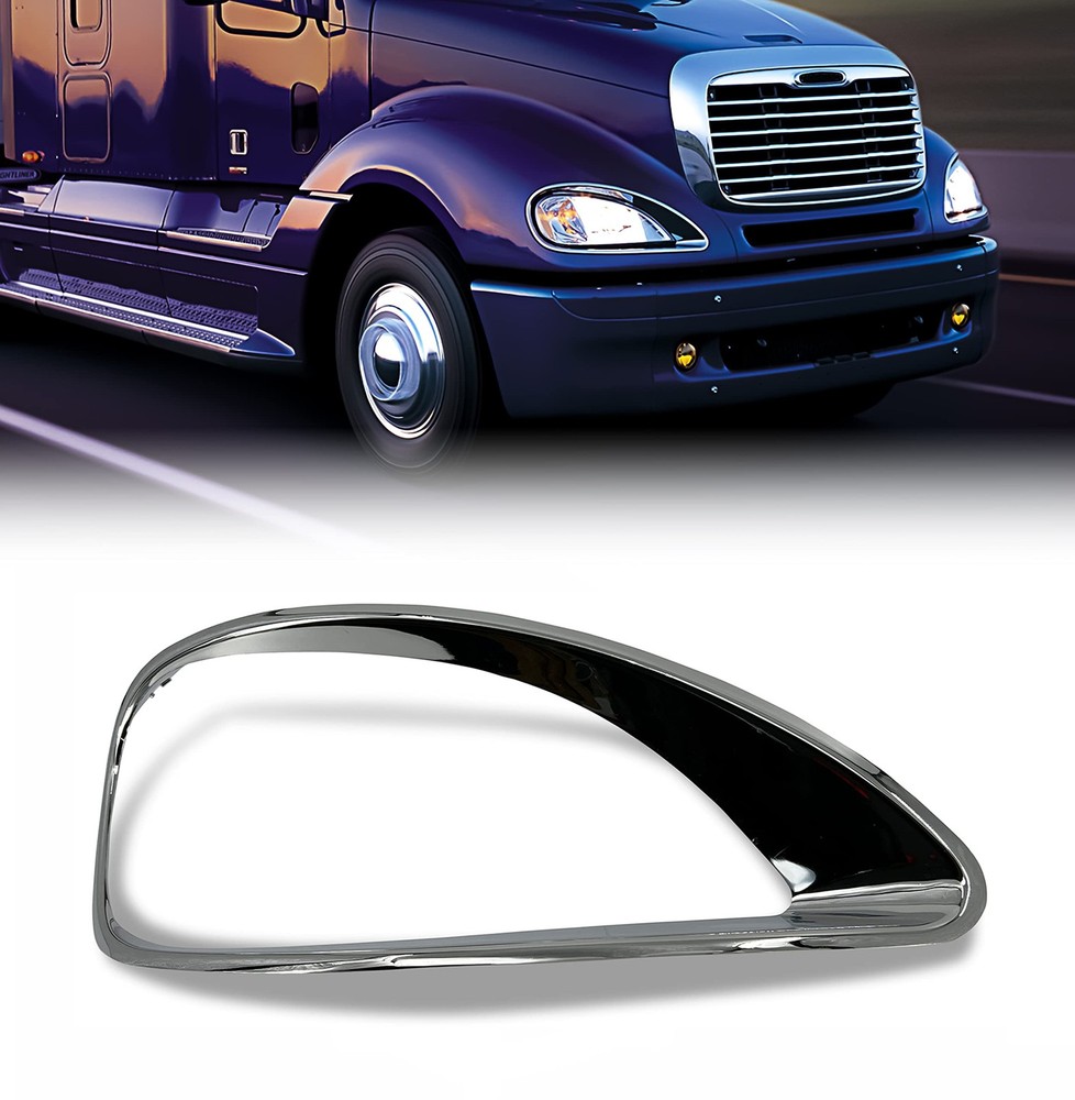Chrome Headlight Bezel Trim for 2001-2022 Freightliner Columbia Passenger Side
