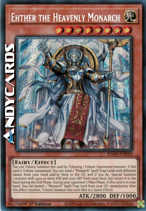 Heavenly Monarch Secret Rare EHTHER RA04 EN018 1st Edition