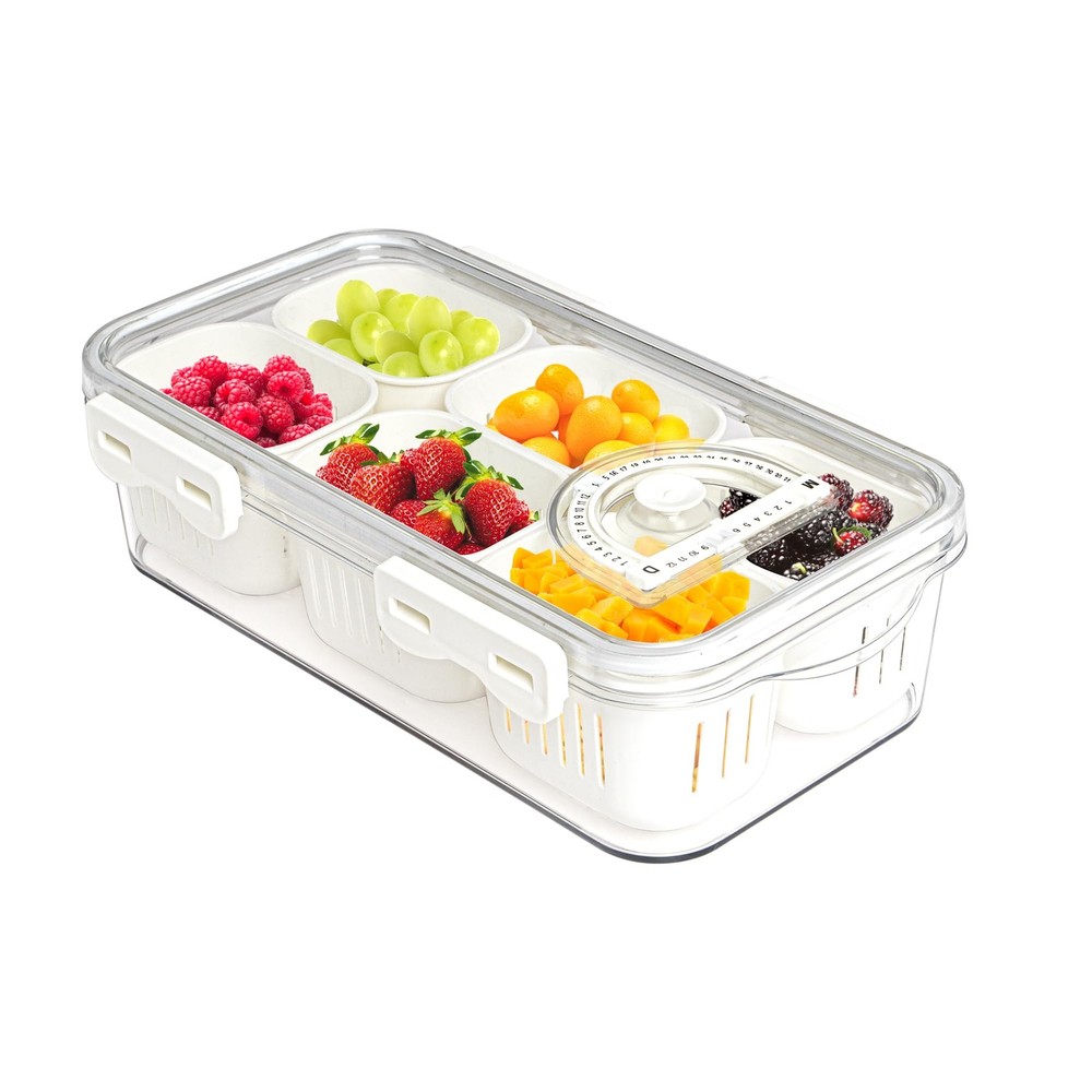 Divided Party Tray with Lid for Veggies Fruits and Snacks